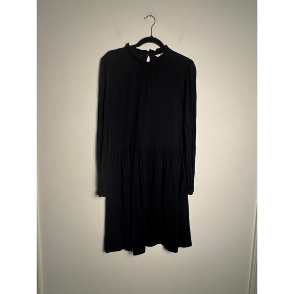Boden Women’s Flowy black long sleeve mock neck dress size 14r - Picture 3 of 6